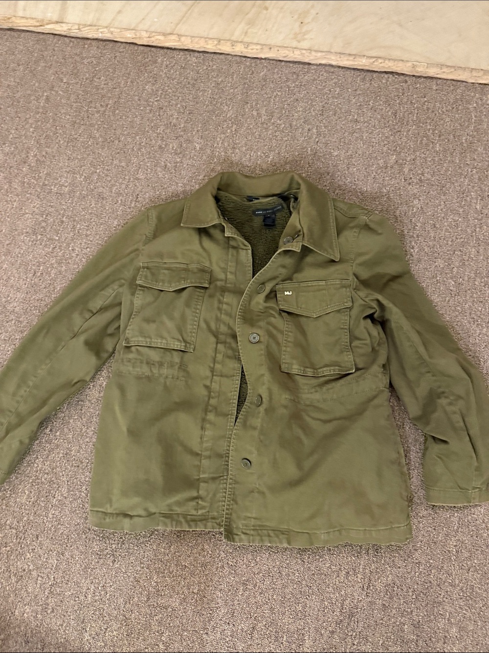 Marc Jacobs size large military green coat.